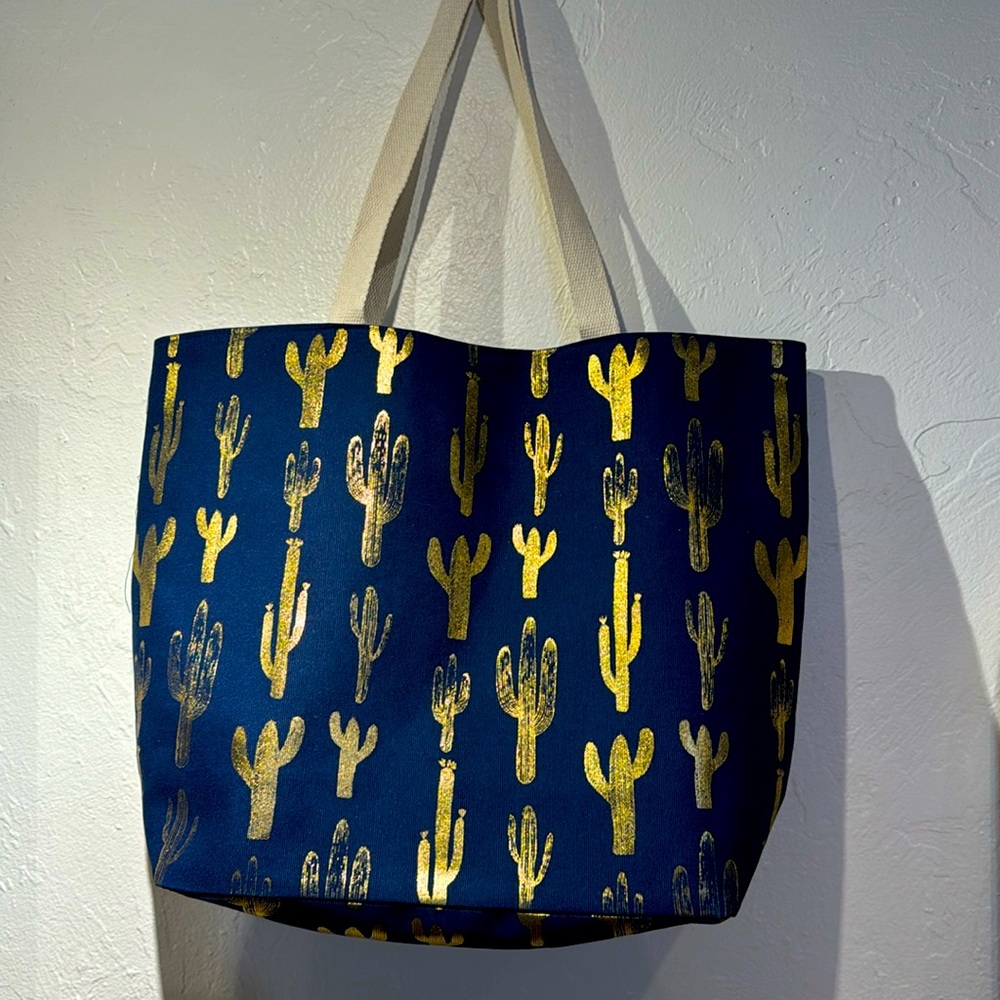 NEW! Roomy, Navy with Gold Foil Tote